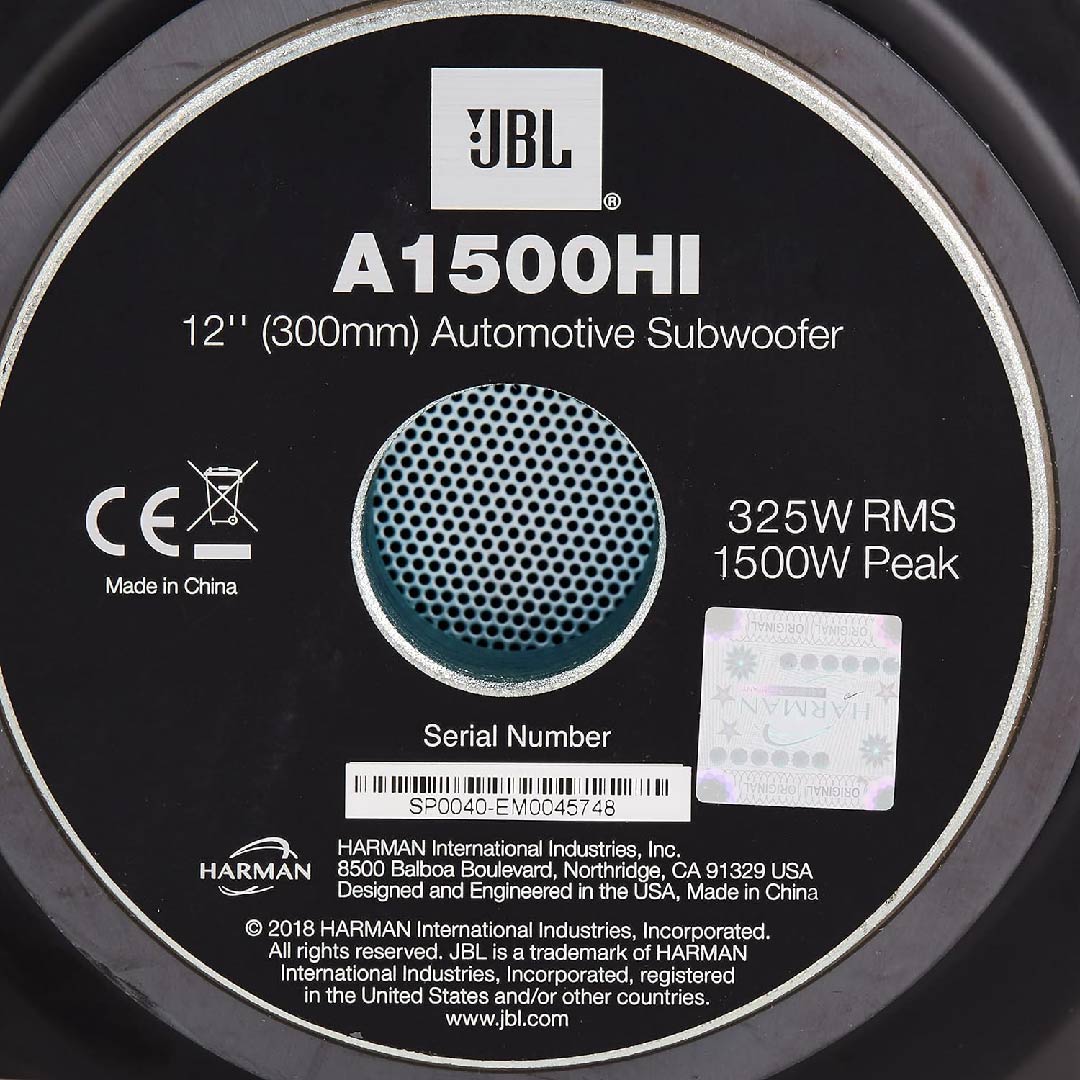Car Subwoofer 12" 1500W JBL