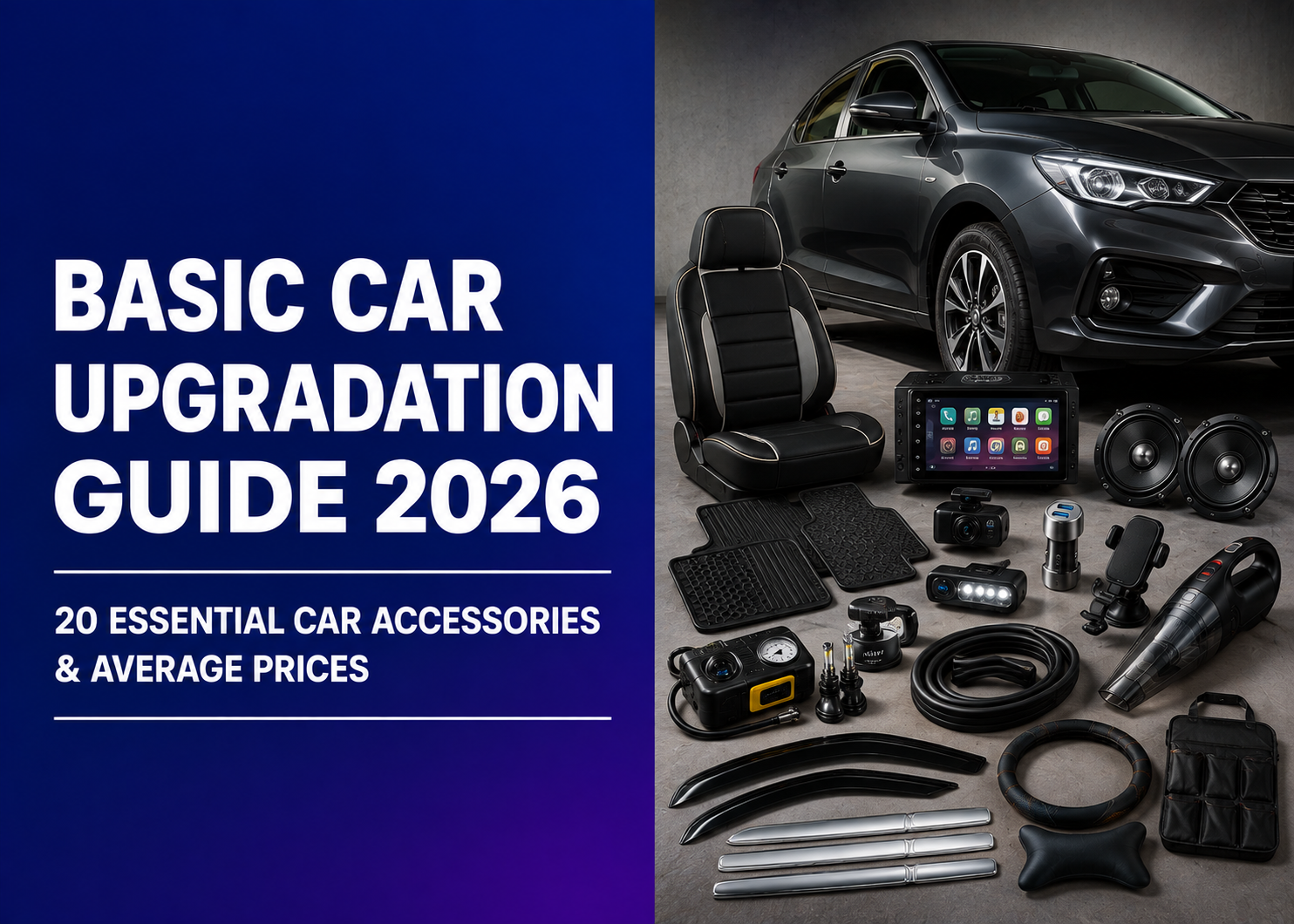 Basic Car Upgradation Guide 2026: 20 Essential Car Accessories & Average Prices